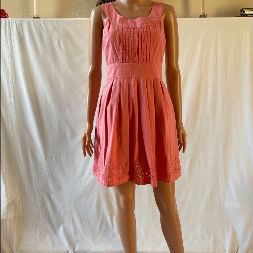 Women’s Sleeveless Pink Dress, 100% Cotton, Size 0